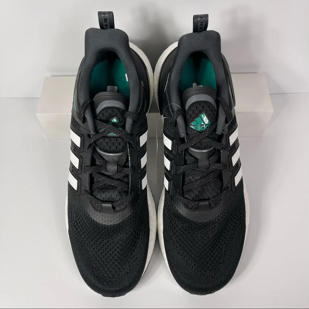 ADIDAS EQUIPMENT PLUS BLACK WHITE GREEN MENS RUNNING SHOES SIZE 10 BOOST NEW - Picture 2 of 10